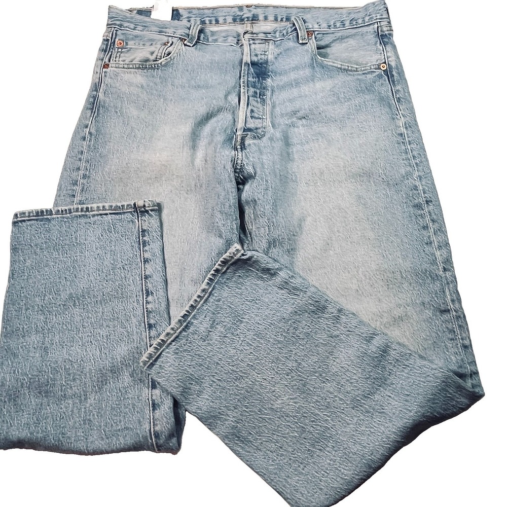Levis Mens 501 '93 Jeans Mens 36x30 Blue Light Wash Straight Button Fly EUC
